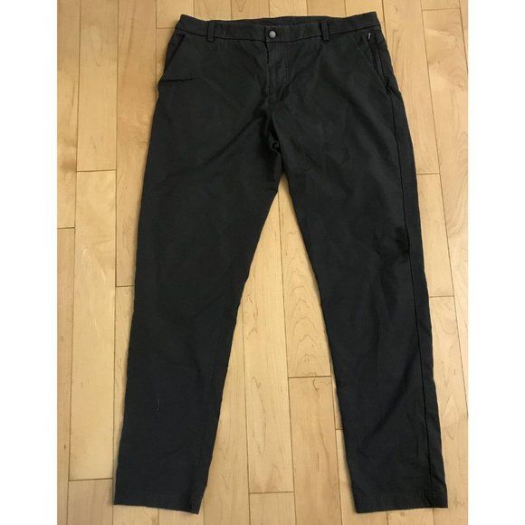 Lululemon Men Chino Pants Sz 36/ 34 Dark Grey Stretch Chino 5 Pockets - Picture 3 of 8